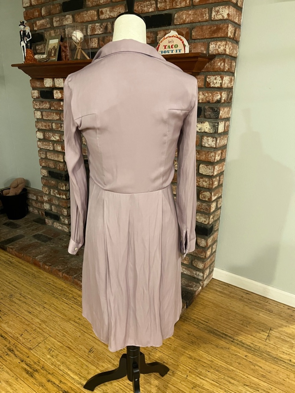 Armani Exchange $220 Lavender Long-Sleeve Shirt Dress - Picture 6 of 8